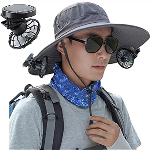 LILOVE Portable Fan, Clip on Cap Mini Solar Fan Summer Traveling Sun Energy Power Cooling Fans for Travel, Camping and Outdoor Activities (1 PACK) Cover
