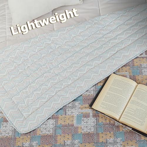 Image of SANMARINO Reversible Jaipuri Quilt | Pure Cotton Double Bed Razai with Traditional Print | Lightweight, Soft & Warm Blanket | Ideal for Winter, AC Room & All Seasons Color - Earthy Pastel Patchwork