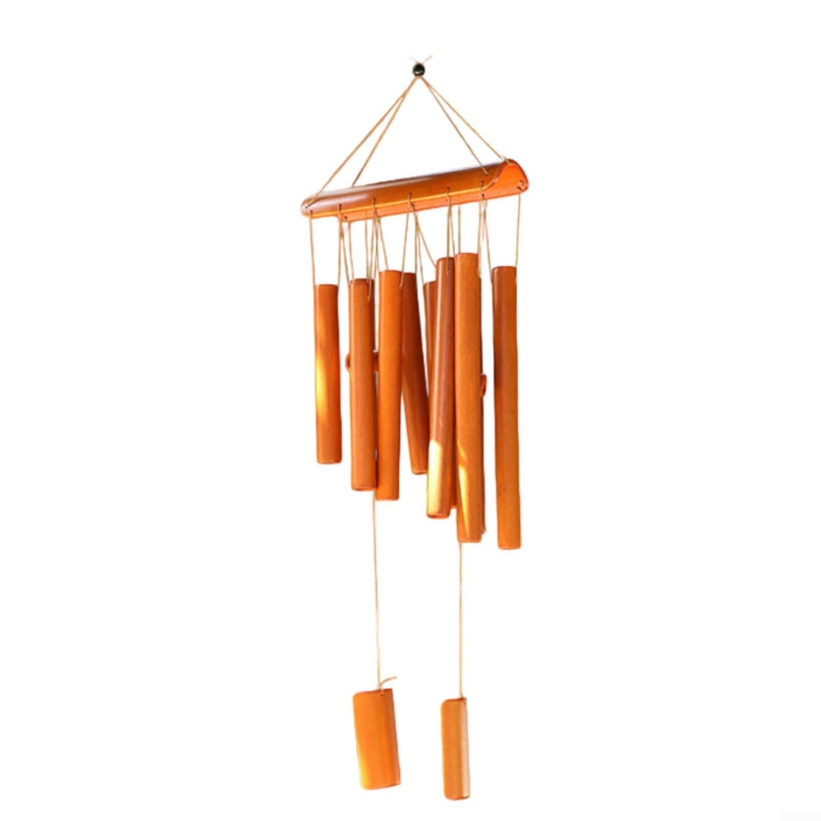 AIKEOU Wooden Wind Chimes for Garden Patio, Natural Wood Outdoor Wind Bell with Soothing Sound, Handcrafted Home Decor for Relaxation and Meditation,B