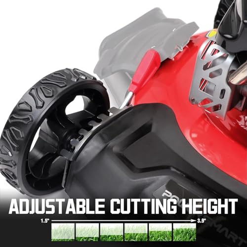Image of PowerSmart 21-Inch Gas Push Lawn Mower with 144cc 4-Cycle OHV Engine, 2-in-1 with Mulch and Side-Discharge, 6-Position Adjustable Cutting Height (DV8621C)