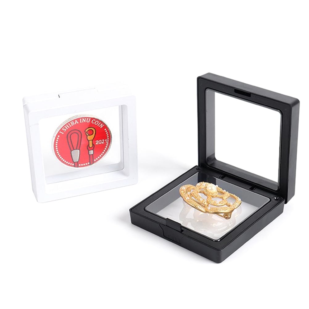 30 pezzi 3D Floating Coin Display Frame Stand Scatole di Immagazzinaggio per Gioielli Anello Orecchini Monete Medaglie Sfida Medaglia Titolare B Facile da Usare