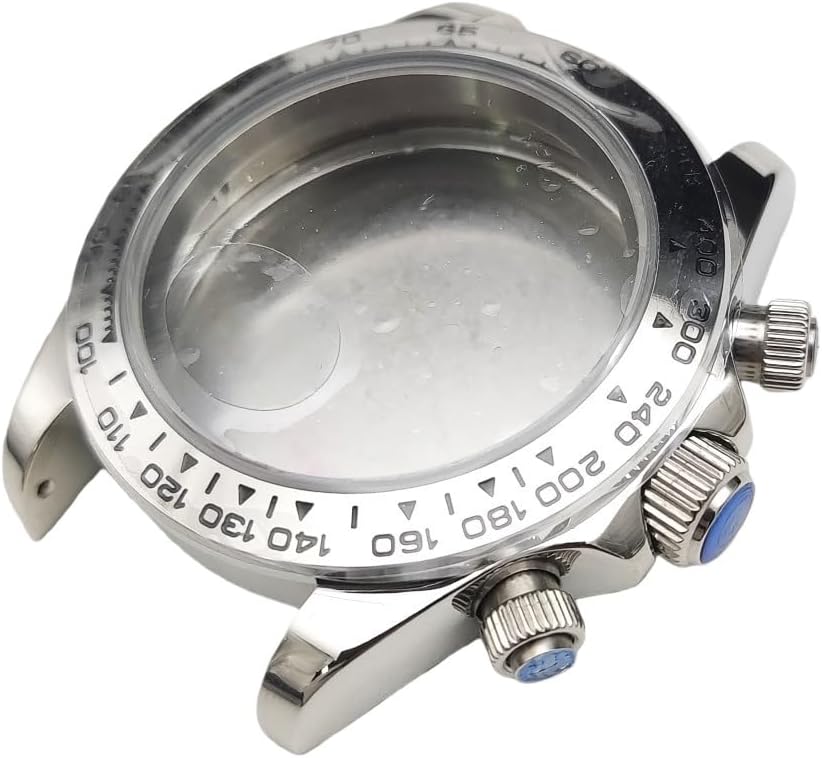 39.5mm Watch Case Kit, Fits VK63 Quartz Movement 32.5mm Dial, Bezel Insert Stainless Steel Watch Modification Parts for Rolex Cosmograph Daytona