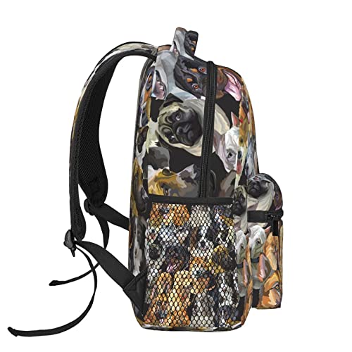 Stilvoller lässiger Rucksack mit Hundemotiv für Damen, personalisierter Laptop-Rucksack mit mehreren Taschen, Computer-Tagesrucksack für Arbeit, Geschäftsreisen, Siehe Abbildung, One size