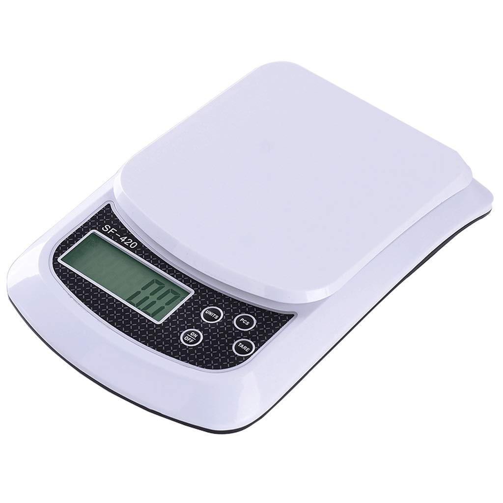 Hochpräzise Küchenwaage, 1 g, Paketwaage, hohe Kapazität, 10 kg, elektronische Waage für präzises Wiegen, Weiß (Farbe: Weiß, Größe: 10 kg x 1 g) (Weiß 10 kg x 1 g)
