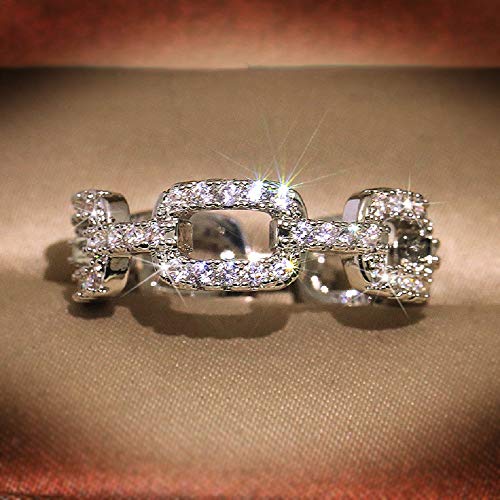 Image of KOICCVQQ Fashion Full Diamond Covering Ring Aristocrat Charming Temperament Exquisite Shiny Ring Boho African Faux Jewelry Tourist Souvenir Simulated Compressed Water Drill Ring Trinket Size 8