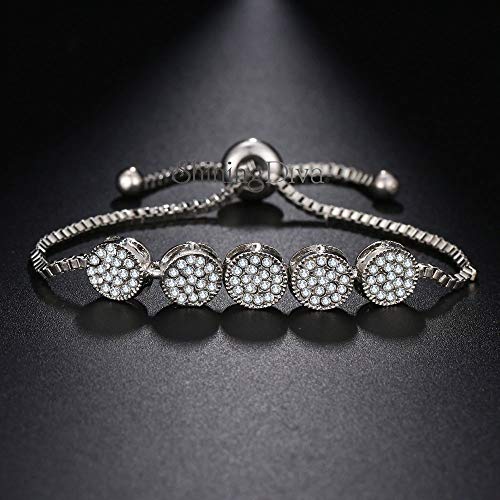 Image of Shining Diva Fashion Full Crystal Charm Stylish Gold Plated Charm Bracelet for Women