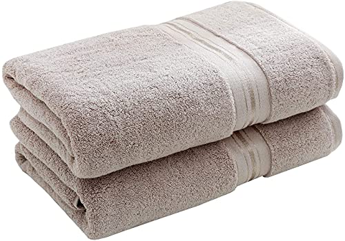 800 GSM 100% Egyptian Cotton Bath Towels - Heavy Weight & Absorbent-top Luxury Bath Towels 2-Piece (Beige)