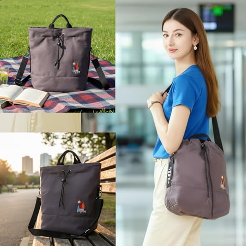 Image of Women Canvas Tote Handbags Casual Shoulder Work Bag Crossbody Bag with Sunshine Embroidery