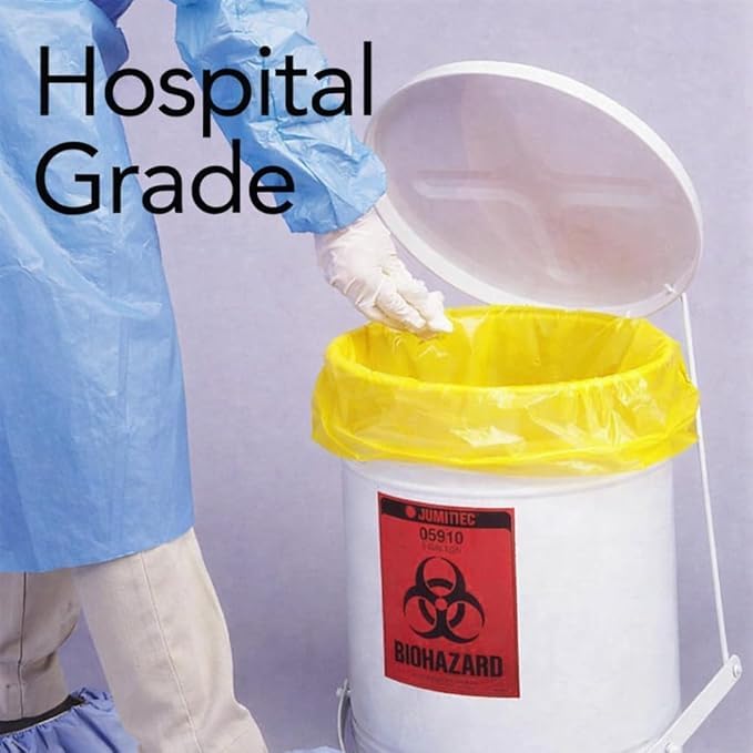 Image of Kausta Bio Hazard /Bio-Medical Waste Bag (21x24 Inch, Red-10, Blue-10, Yellow-10) Pack of 30 Bio‑Hazard /Biomedical Waste Bags Biohazard /Bio‑Medical Waste Bag leak-proof waste bags (Yellow)