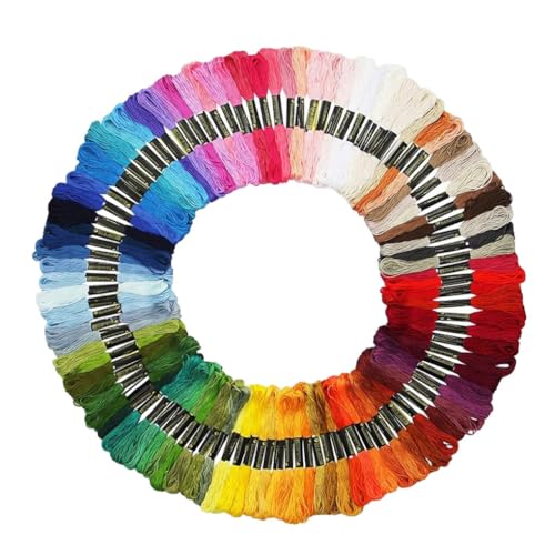 LIXSAZSE Hilos de punto de cruz multifuncionales para proyectos creativos, hilos bordar algodón, no se decoloran, Multicolor, fácil
