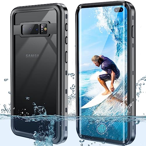 EFFUN Waterproof Case for Samsung Galaxy S10 Plus, IP68 Full Sealed Built in Screen Protector for Galaxy S10 Plus Case, 6.4 in Waterproof Case for Galaxy S10 Plus, Black