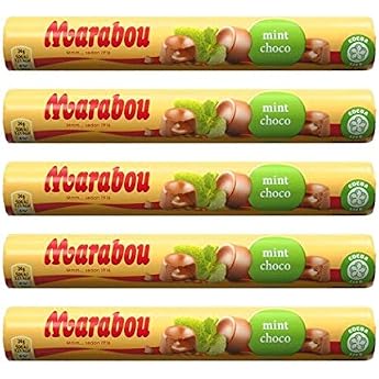 Marabou Mint Choko Mj lkchoklad Original Swedish Milk Chocolate Roll 78 g x 5 Pieces