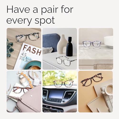 Image of CCVOO +4.5 Clear Vision Reading Glasses for Women - 5-Pack Blue Light Filtering Readers with Spring Hinges