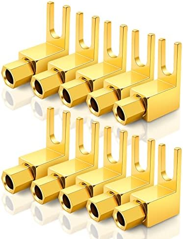 HiFi Banana Plug to Spade Adapter - Vintage Speaker Amplifier connectors/Banana Plug Adaptor (10-Pack)