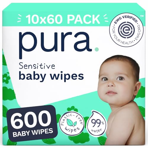 Image of Pura Baby Wipes Unscented 600 Count Sensitive Skin with Aloe Vera