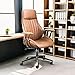 ovios Ergonomic Office Chair, High Back Faux Leather Executive Chairs with Armrests, Comfy Mid-Century Modern Swivel Rolling Computer Armchair (Brown, Suede Leather)