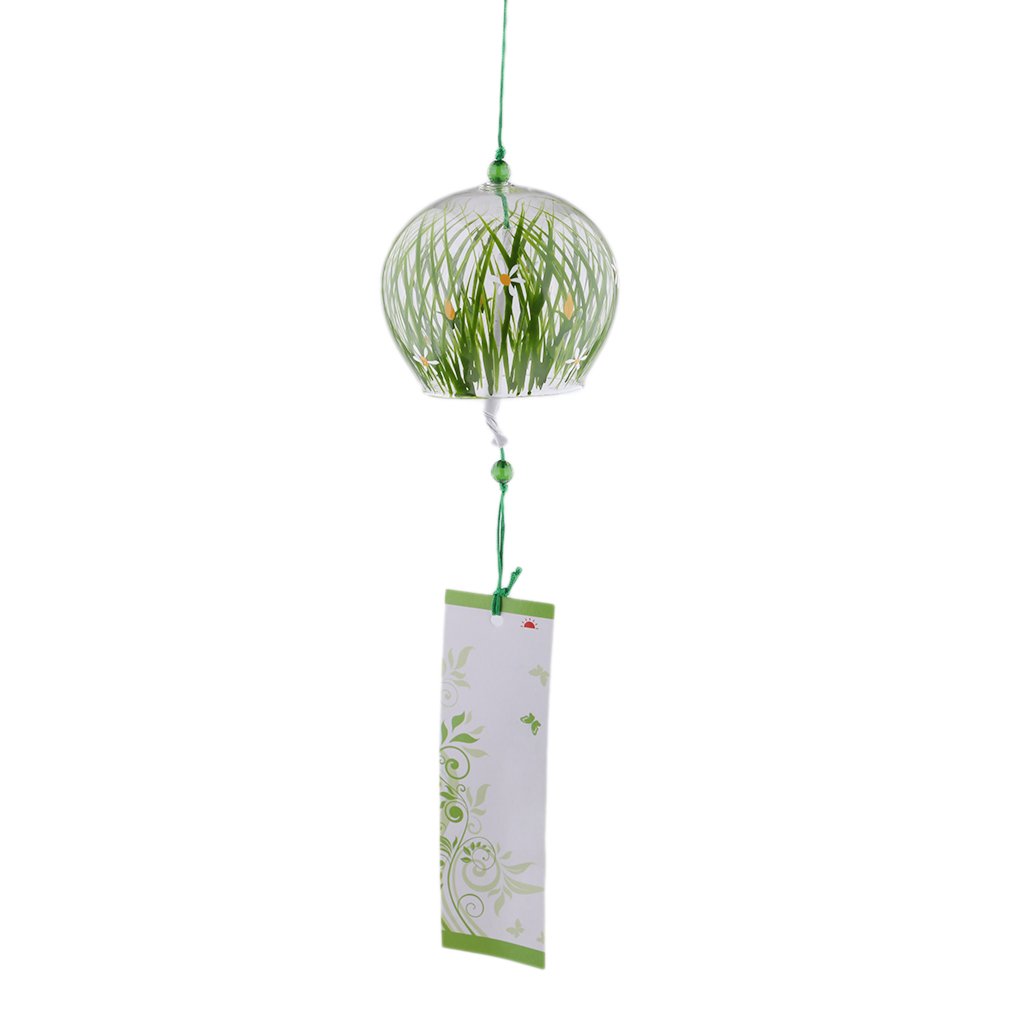 Huffa 6 Japanese Wind Bell Japan Wind Chimes Handmade Glass Furin Home Decors Spa Kitchen Office Decor (Color : )