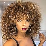 Pelo sintético: las fibras sintéticas de alta calidad, resistentes al calor, importadas hacen que el cabello sea natural y suave al tacto, tan suave, se siente como el pelo humano y el cuero cabelludo, ventilador, cómodo para fiestas o uso diario.