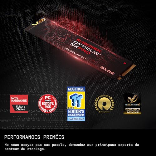 SanDisk Optimus GX PRO 8100 .2 PCI Express 5.0 NVMe TLC 3D NAND - vue 3