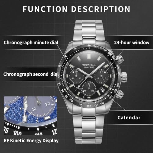 Image of TOPHILL Men Watches Automatic Mechanical Watches - Dive, GMT, Chronograph & Dress Styles | 316L Stainless Steel, Sapphire Crystal, Ceramic Bezel | 5ATM-300M Waterproof with Super Luminous | Classic Business & Sport Casual