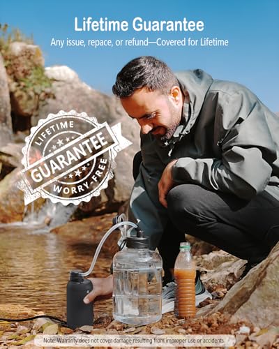 BKLES Electric Portable Camping Water Filter 0.01 Micron 5-Stage Filter with Emergency Lighting Suitable for Individual or Small Group Outdoor Survival Emergency Water Purifier BK2000 - Image 5