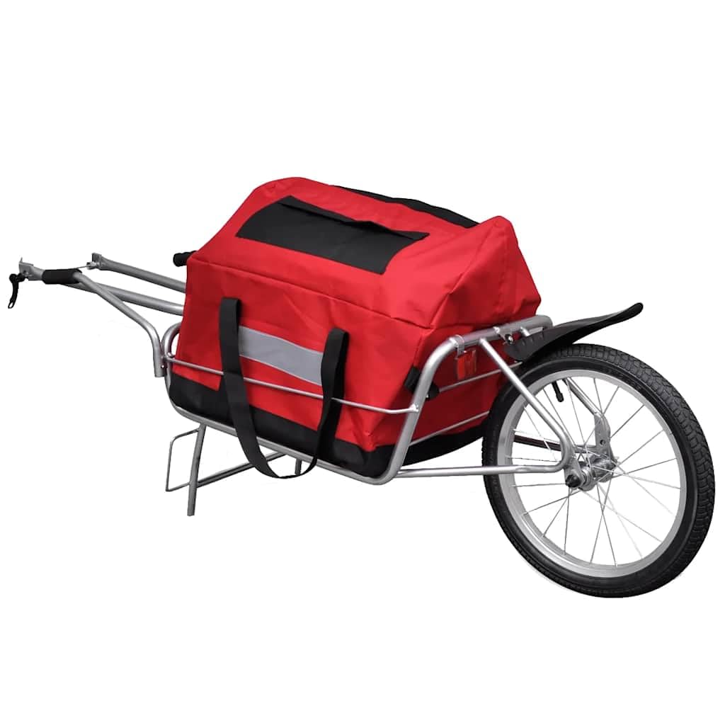 vidaXL Remolque para Bicicletas de Una Rueda con Bolsa de Almacenaje, Remolque de Carga, Cochecito para Bicicletas, Carrito para Bici