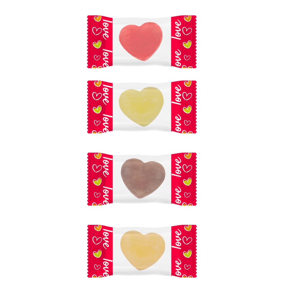 Caramelos Cerdán Caramelos con Forma de Corazón Love 333 Uds Bolsa 1Kg Sabores Surtidos Sin Gluten