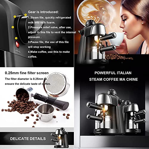 Ekspres do espresso z spieniaczem mleka, ekspres do kawy 240 ml, idealny do Cappuccino, Latte, Mocha i espresso