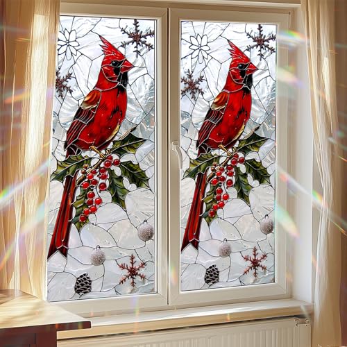 Vinilo Decorativo Navideño Pájaro Cardinal 17.7 x 39.3 pulgadas miniatura 7