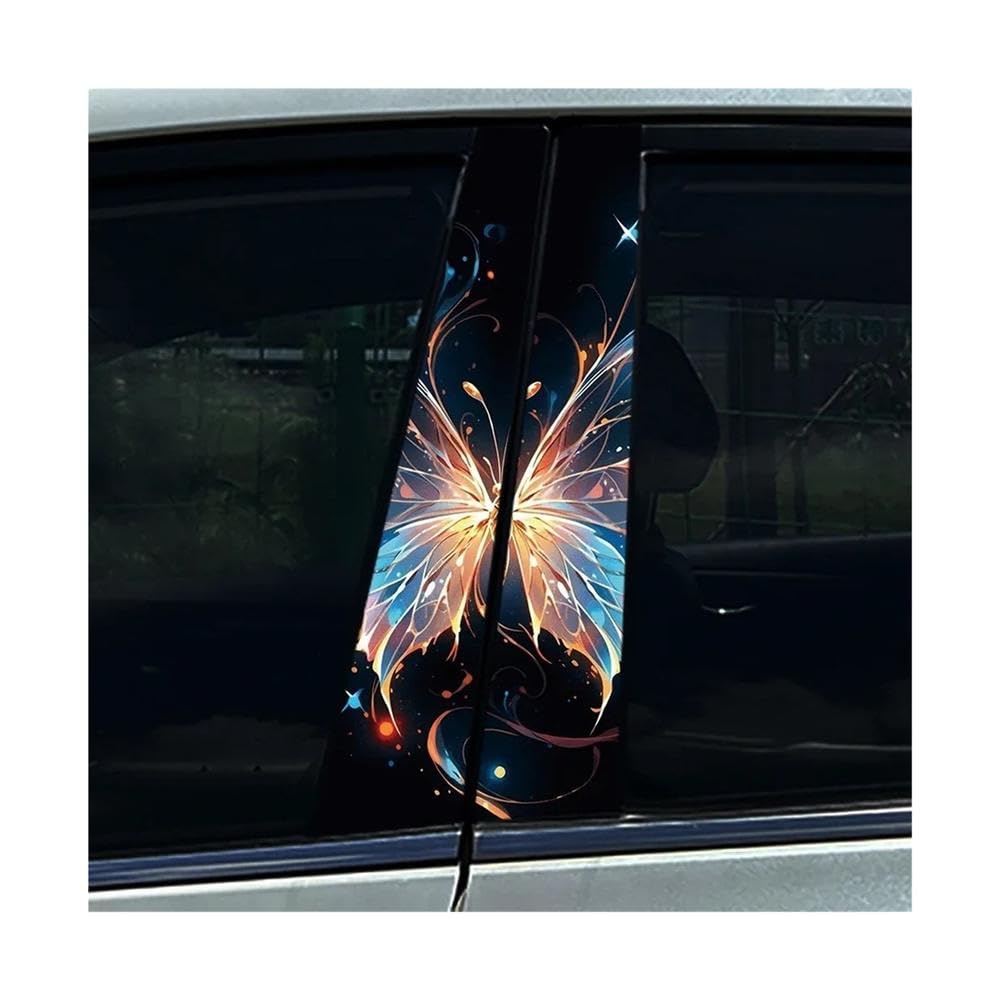 Bertdcx C Butterfly Ar Stickers Diy Ar B-Pillar Over Scratches Pet Decals Auto Parts(,2Pcs)