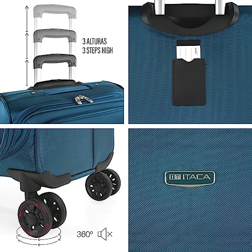 Itaca Ensemble De Valises De Voyage A 4 Roues Grande Valise Valise Moyenne Et Valise Cabine Ensemble De Valises De Voyage Semi Rigide Extensible Eva Material