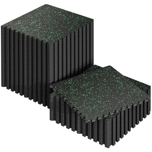 Image of SUPERJARE 0.56'' Thick 192 Sq Ft Rubber Top Gym Flooring for Home Gym