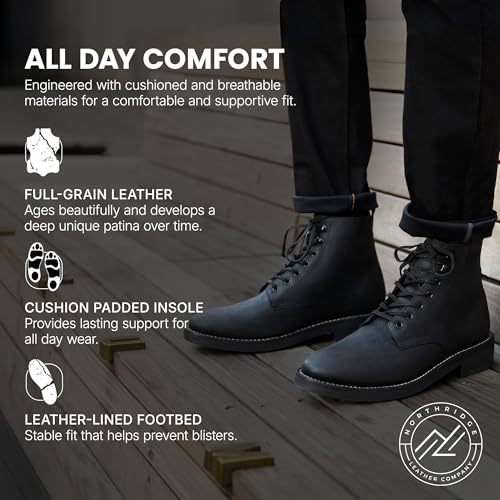 Image of Denali Men's Boot - Premium Full-Grain Leather Ankle Boot with Studded Outsole & Glove-Lined Interior