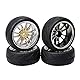 BQLZR Slick-Reifen mit 12-Speichen-Felgen für RC1: 10 On Road Racing Car 4er-Pack