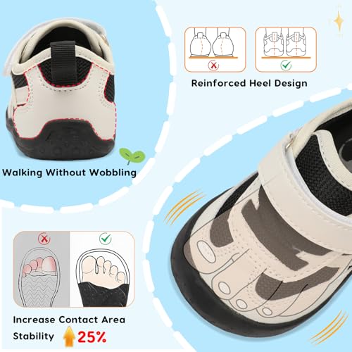 Image of Scurtain Baby Shoes Boy Girl First Walking Shoe Infant Crib Breathable Sneakers Lightweight Barefoot Shoes for Babies