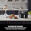 NINJA Foodi Dual Zone Airfryer Digital, 2 Tiroirs, 7,6L, 6-en-1, Sans huile, Air Fry, Max Crips, Rôtir, Cuire, Réchauffer, Déshydrater, Antiadhésif, Paniers lavables au lave-vaisselle, Noir AF300EU
