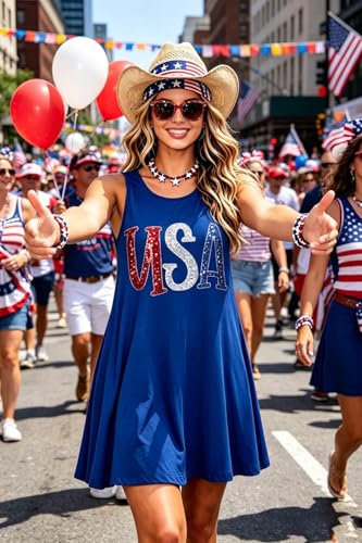 Image of Womens Sleeveless Casual Funny Patterned Holiday Dresses