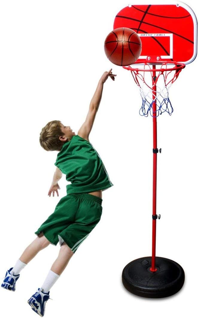 Kids Basketball Hoop Stand Set Adjustable Height Portable Stand Basketball Set Sport Game Play Toys Set with Ball Ball, Net and Ball Pump Indoor and Outdoor Fun Toys for 3+ Years Old: Toys & Games