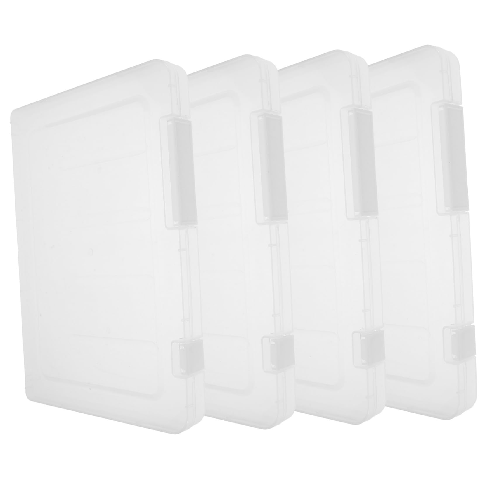 Zerodeko Set di 4 Scatole Porta Documenti A4 in Pp Bianco Contenitori per Documenti Casa e Ufficio Grande Capacità per Festa Scuola Decor
