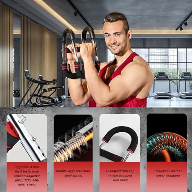 Twister Arm Trainer Kit for Men (66-77-88-99-110Lbs), Adjustable Grip & Chest Strength Training Equipment, Chest Exerciser for Women, Upper Body Workout, Biceps, Tricep, Forearm