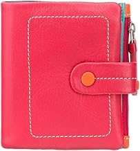 VISCONTI Mimi Multicolor Double Fold Leather Wallet for Women (M77):, red, Modern
