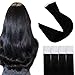 Produktbild Easyouth Natürliches Haar Verlängerungs Tape 16" 80g 40Pcs Pro Paket Farbe #1 Jet Black Tape Haarverlängerungen Tape Haarverlängerungen Menschen