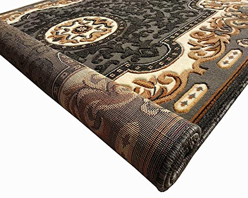 Image of Soft Thick Geometric Acrylic Washable Anti Skid Carpet. for Living Room Bedroom. Hall Size 9 x 12 feet (150X210 Cm) Multi D23