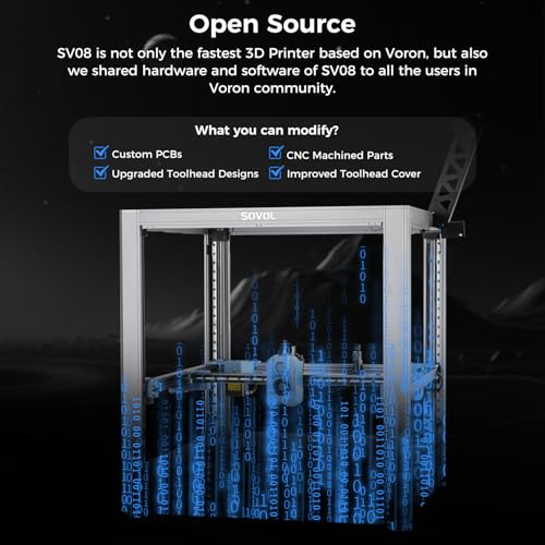 Image of Sovol SV08 Core-XY 3D Printer Voron 2.4 Open Source, 700mm /s High Speed 3D Printers with 300℃ Clog-Free Hotend & Camera, Auto Leveling with 4 Independent Z Motors, Large Print Size 13.8x13.8x13.6in