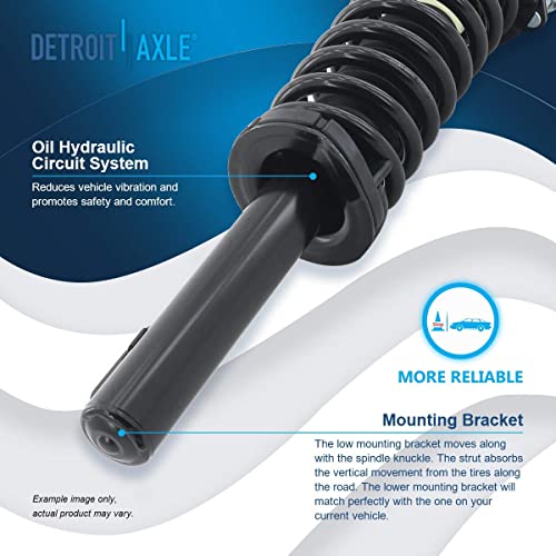 Image of Detroit Axle - Front Struts Kit for 05-10 Jeep Grand Cherokee Commander, Struts & Coil Spring Rear Shock Absorber Wheel Lug Nuts 2005 2006 2007 2008 2009 2010 Replacement Suspension