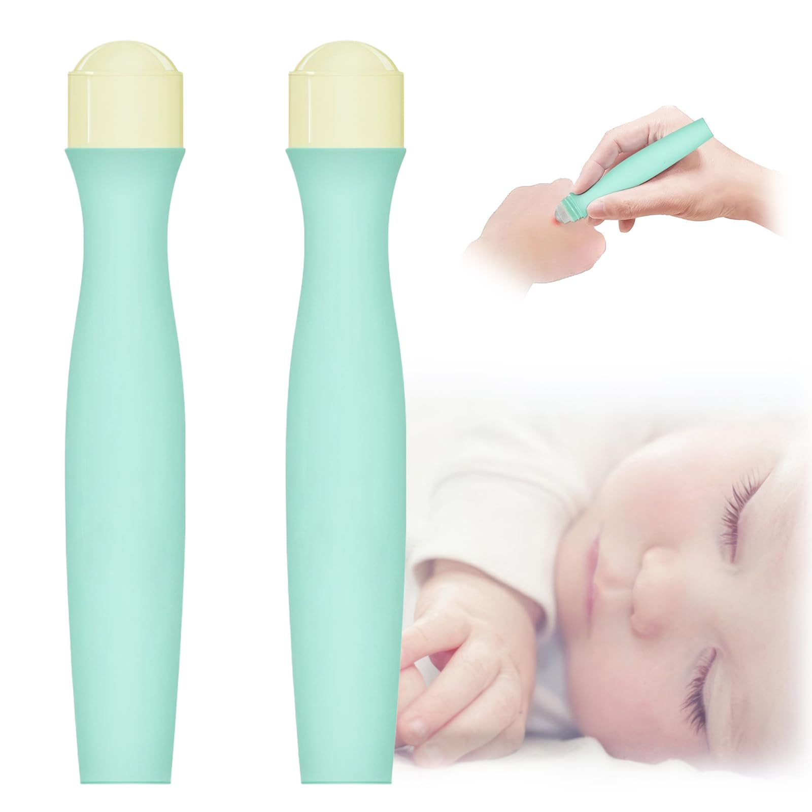 BINGONE Bite Itch Relief Ball,Insect Bite Relief Stick-Bye Itchy Roll On After Bug Bite Itch Relief Caused by Mosquitoes, Fleas, Fire Ants, & Other Insect Bites-Unscented & Safe for Kids (2 pcs)