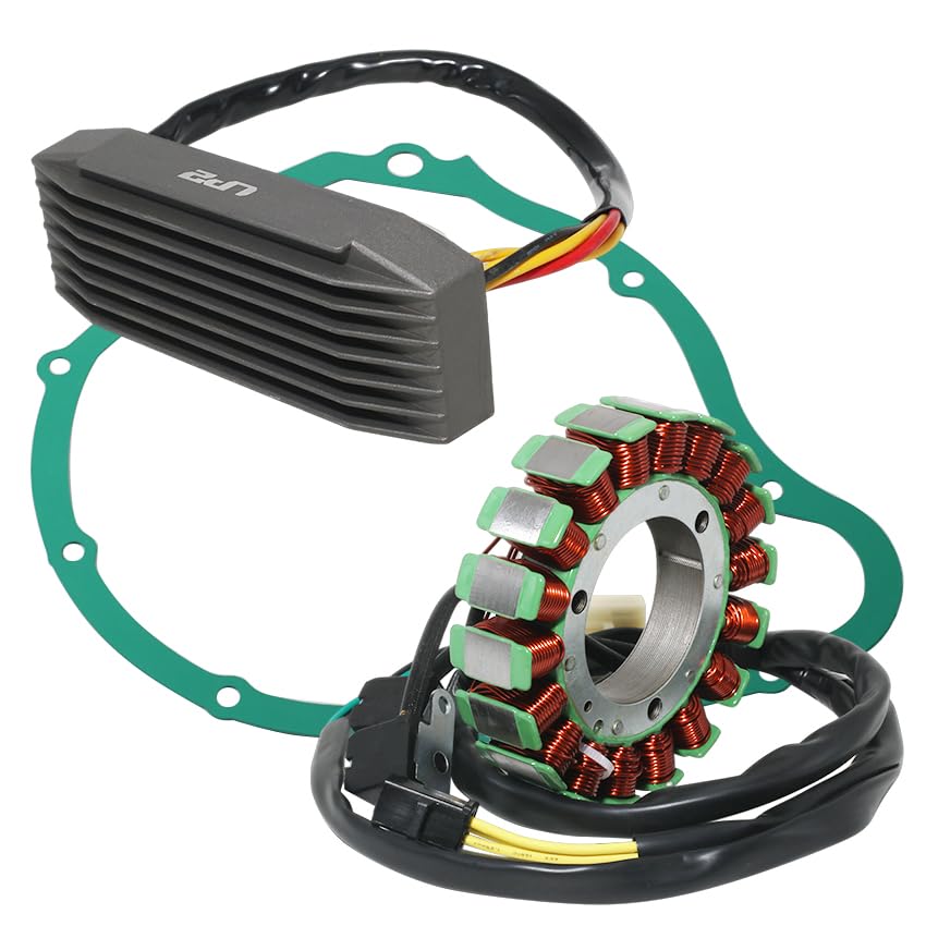 Stator Coil Rectifier Gasket Set Compatible with for Suzuki VS1400 Boulevard S83 2005-2009, for Suzuki VS1400 Intruder 1400 1996-2004, Stator OEM: 32101-38B00 / 32101-38B02, Rectifier 32800-12E01