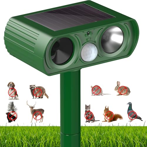 Katzenschreck Ultraschall Solar Katzenschreck für Garten Tiervertreiber Marderschreck mit Bewegungssensor bis zu 8m Reichweite Hundeschreck effektiv gegen Katzen Hunde Katzenabwehr für Garten