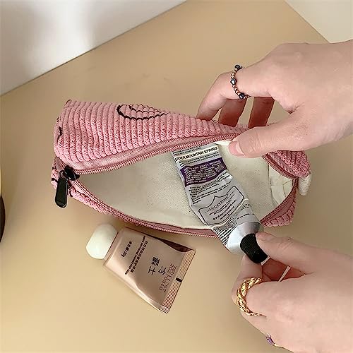 Image of Pencil Case Lightweight Aesthetic Pen Case Office College School Storage Bag Pouch Holder Box Organizer Makeup Pouch Cosmetic Bag for Girls Boys Kids (Smile-Brown)