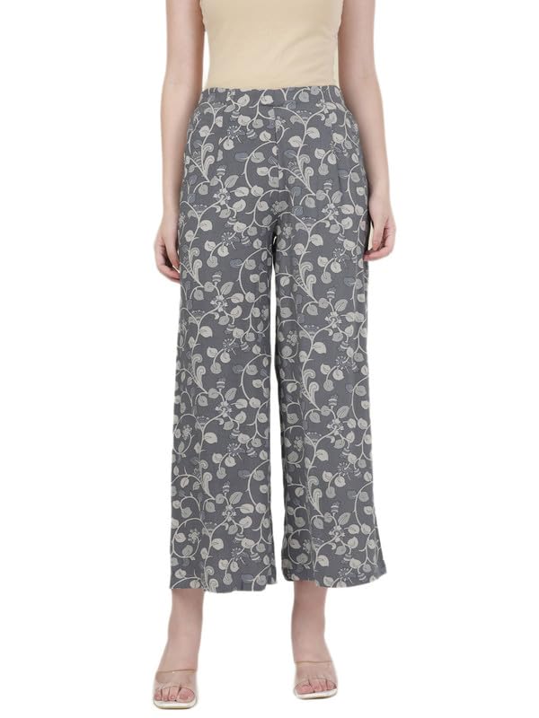 Image of GO COLORS Soft Viscose Printed Palazzo Full Length for Women| Breathable, Mid Rise